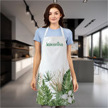 Tablier Aquarelle Feuilles tropicaux Monogramme<br><div class="desc">Cette conception peut être personnalisée en choisissant l'option personnaliser pour ajouter du texte ou apporter d'autres modifications. Si ce produit a la possibilité de transférer la conception à un autre article, s'il vous plaît assurez-vous d'ajuster la conception pour s'adapter si nécessaire. Contactez-moi à colorflowcreations@gmail.com si vous souhaitez avoir cette conception...</div>