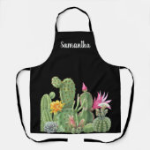 Tablier Aquarelle Fleur Cactus Succulent Monogramme (Recto)