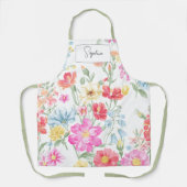 Tablier Aquarelle Fleur sauvage Boho élégant avec (Recto)