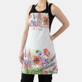 Tablier Aquarelle Fleurs, Cadeau personnalisé Fille d'anni (Insitu)