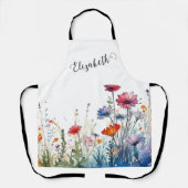 Tablier Aquarelle Fleurs Nom du saumon (Recto)