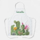 Tablier Aquarelle Floraison Cactus Succulent Monogramme Ap (Recto)