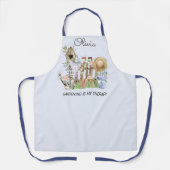 Tablier Aquarelle Floral Jardinage Outils et Quot (Recto)