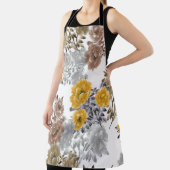 Tablier Aquarelle florale de pivoine Arrière - plan blanc (Insitu)