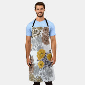 Tablier Aquarelle florale de pivoine Arrière - plan blanc (Porté)