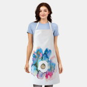 Tablier Aquarelle florale dessinée main art abstrait (Porté)