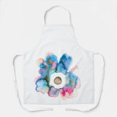 Tablier Aquarelle florale dessinée main art abstrait (Recto)