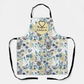 Tablier Aquarelle florale gris de la cuisine de Memaw (Recto)