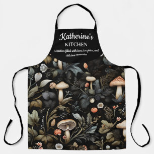 Tablier Aquarelle Forêt Verdure Champignons Automne