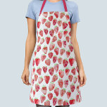 Tablier Aquarelle fraise<br><div class="desc">Doux,  amusant et fruité aquarelle design fraise. Parfait pour votre cuisinier,  chef ou boulanger préféré. Art original de Nic Squirrell</div>