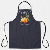 Tablier Aquarelle gracieuse Citrouille Thanksgiving Navy (Recto)