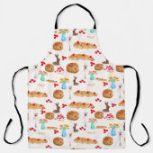 Tablier Aquarelle Grecque Pâques Nourriture Et Oeufs Rouge (Recto)