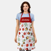 Tablier Aquarelle grenade Motif de fruits méditerranéen (Porté)