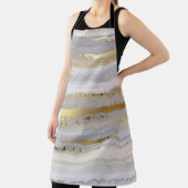 Tablier Aquarelle gris et texture or de luxe (Insitu)