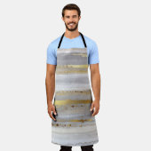 Tablier Aquarelle gris et texture or de luxe (Porté)