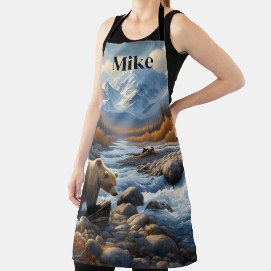 Tablier Aquarelle Grizzly Bear par Stream Homme's Nature (Insitu)