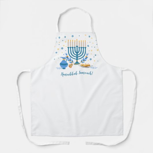 Tablier Aquarelle Hanoukka Menorah Holiday (Recto)