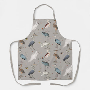 Tablier Aquarelle Heron Bird Egret Nature Motif
