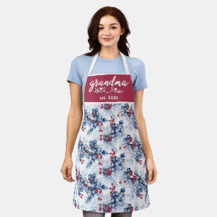 Tablier Aquarelle Hiver Blueberry Grandma Est Noël