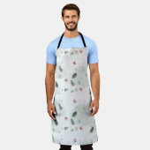 Tablier Aquarelle Holly Feuille Motif Noël Plan d'art (Porté)