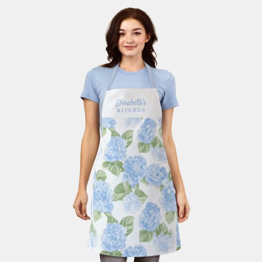 Tablier Aquarelle Hydrangea Nom Apron (Porté)