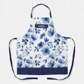 Tablier Aquarelle Ice Blue Floral (Recto)