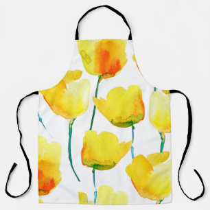 Tablier Aquarelle illustrant les tulipes. Moteur transpare