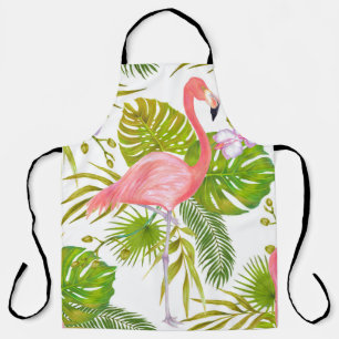 Tablier Aquarelle illustration de flamant rose bi