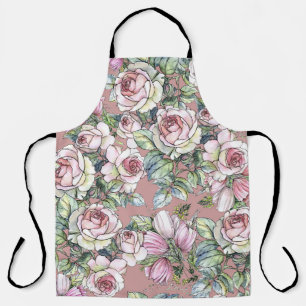 Tablier Aquarelle Jardin : Rose Tulip Elégance.