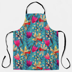 Tablier Aquarelle Lumineuse : Design Floral Sans Maille.