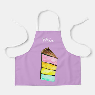 Tablier Aquarelle mignonne de gâteau arc-en-ciel
