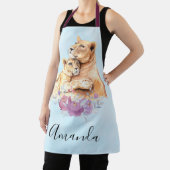 Tablier Aquarelle mignonne Mère Lion & Cub (Insitu)