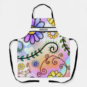 Tablier Aquarelle mignonne moderne Nom floral (Recto)