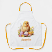 Tablier Aquarelle mignonne Poussette de Pâques avec oeufs  (Recto)
