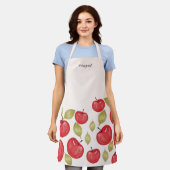Tablier Aquarelle Monogrammée Motif Apple Peinte à la main (Porté)