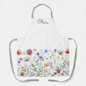 Tablier Aquarelle monographique Colorful Fleur sauvage Mea (Recto)
