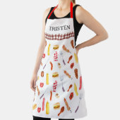 Tablier Aquarelle Motif barbecue Grill Fumeur (Insitu)