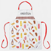 Tablier Aquarelle Motif barbecue Grill Fumeur (Recto)