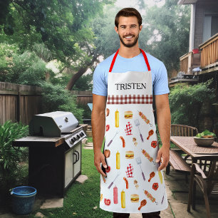 Tablier Aquarelle Motif barbecue Grill Fumeur