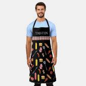 Tablier Aquarelle Motif barbecue Grill Fumeur Apro (Porté)