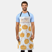 Tablier Aquarelle motif citrouille orange (Porté)