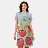 Tablier Aquarelle Motif d'Apple Collage de papier peint à (Porté)