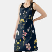 Tablier Aquarelle motif floral, main fleur délicate dr (Insitu)