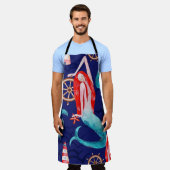 Tablier Aquarelle motif mer (Porté)