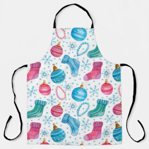 Tablier Aquarelle motif sans couture avec le stock de Noël
