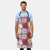 Tablier Aquarelle motif sans couture avec roses. Sans fil (Porté)