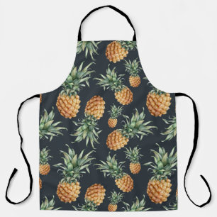 Tablier Aquarelle motif transparent avec ananas mûr. H