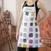 Tablier Aquarelle Nom de l'artiste Monogramme