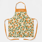 Tablier Aquarelle Orange Citron Nom Personnalisé (Recto)