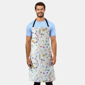 Tablier Aquarelle Pastel Fleurs de printemps Motif Floral (Porté)
